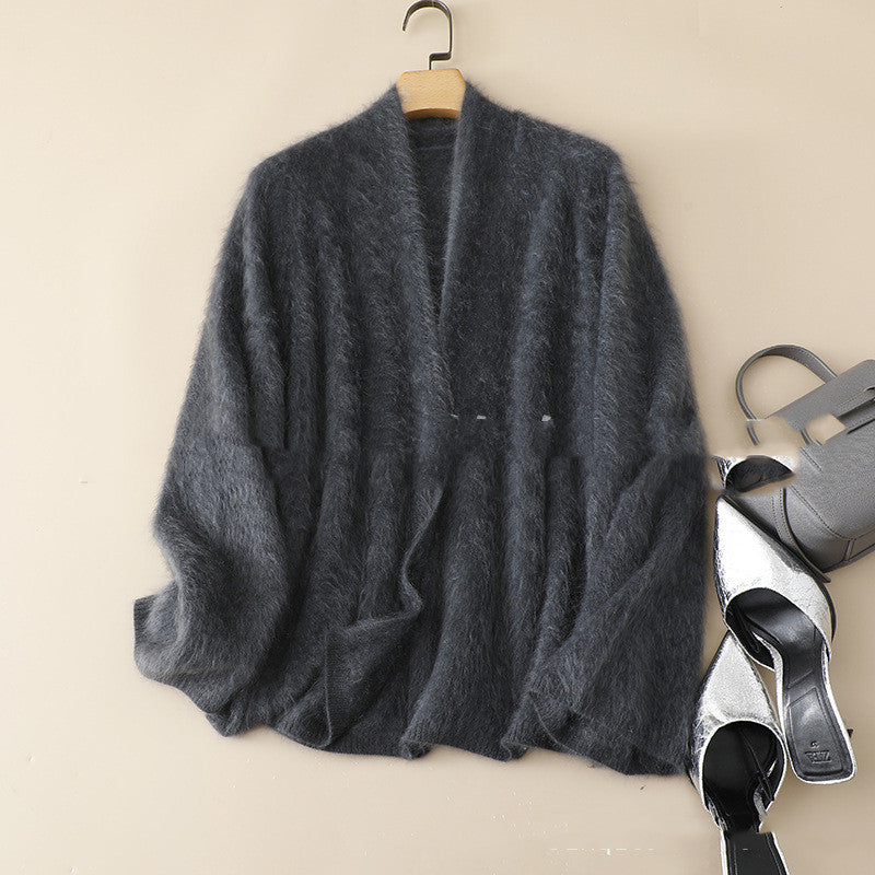 Long Sleeve Brushed Cashmere Shawl Collar Cardigan