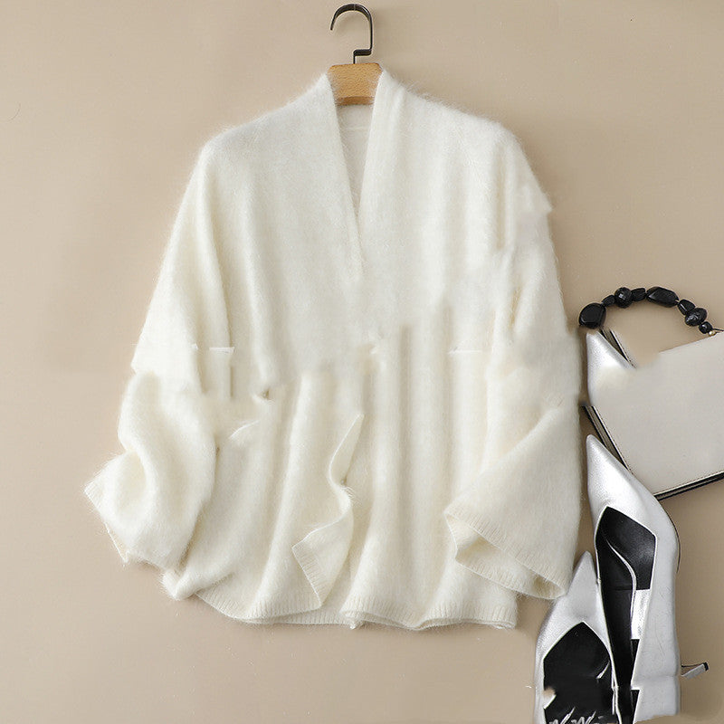 Long Sleeve Brushed Cashmere Shawl Collar Cardigan