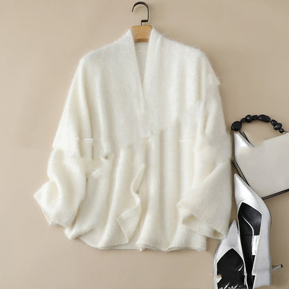 Long Sleeve Brushed Cashmere Shawl Collar Cardigan