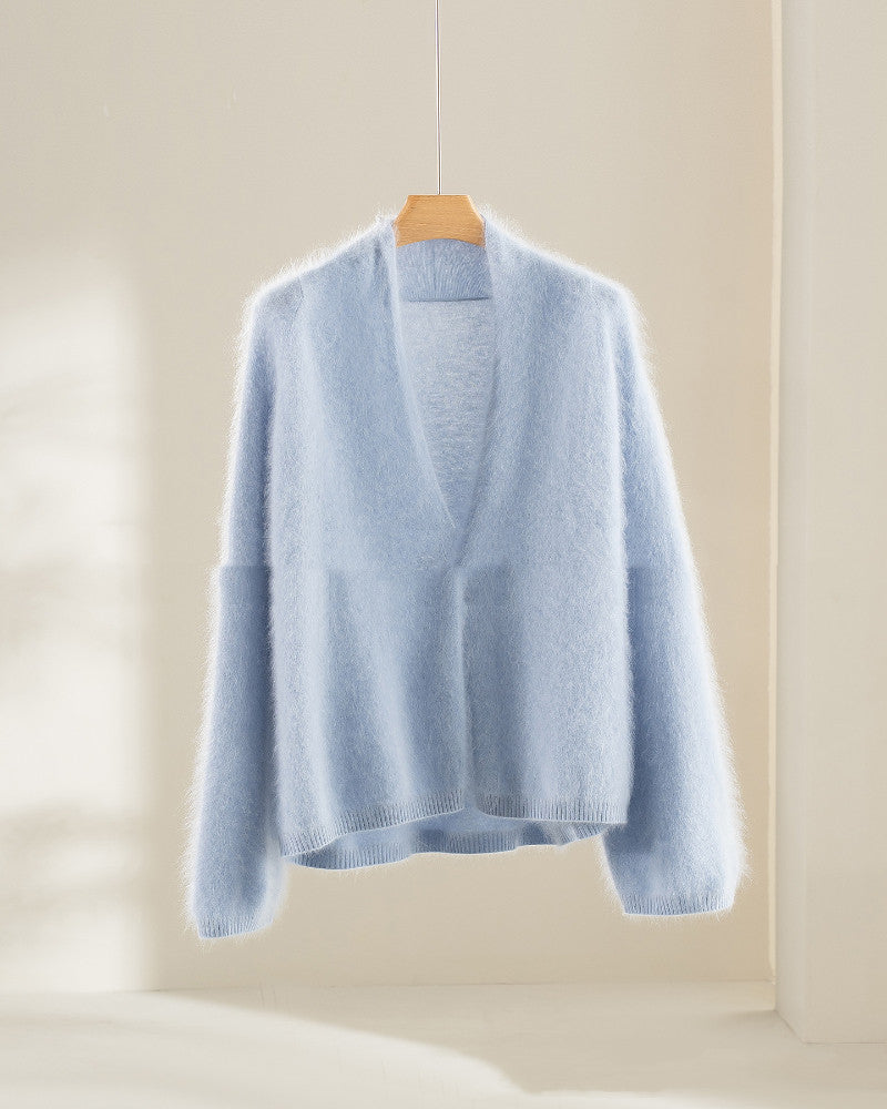 Long Sleeve Brushed Cashmere Shawl Collar Cardigan
