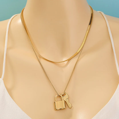 Valentine Lock Multi-Layer Necklace