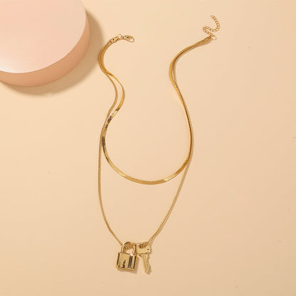 Valentine Lock Multi-Layer Necklace