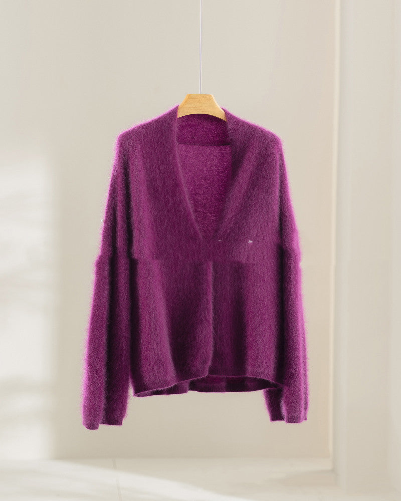 Long Sleeve Brushed Cashmere Shawl Collar Cardigan