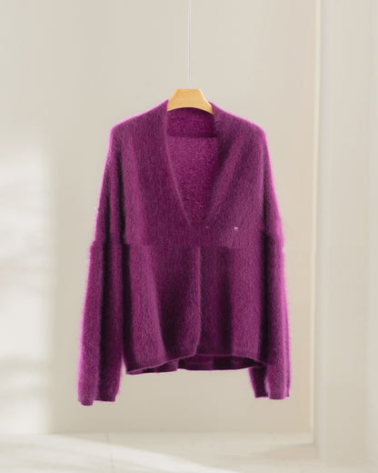 Long Sleeve Brushed Cashmere Shawl Collar Cardigan